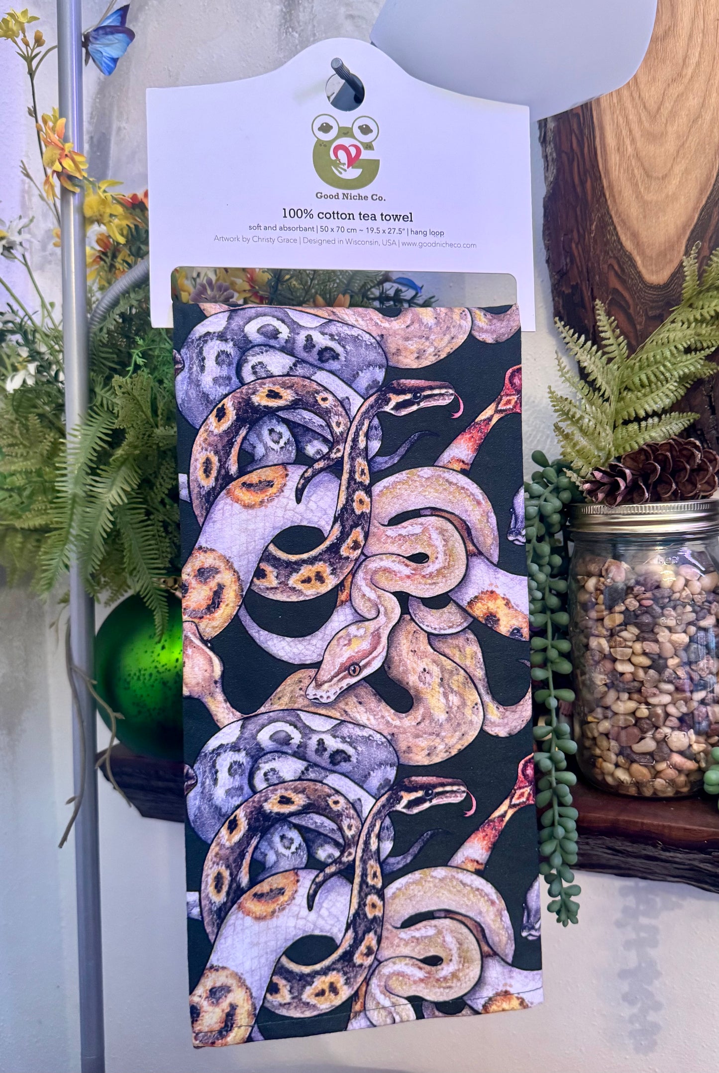 Ball Python Pattern Tea Towel
