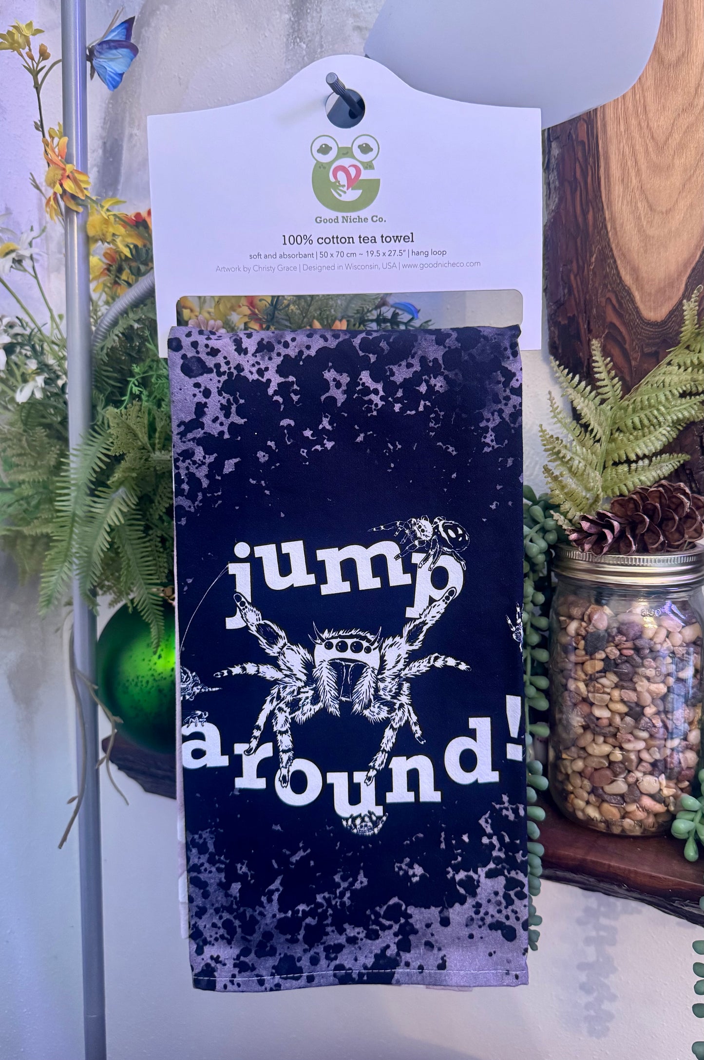 JUMP AROUND! Jumping Spider Tea Towel