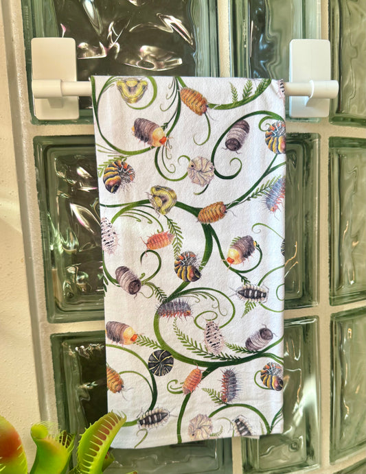 Watercolor Isopod Pattern Tea Towel
