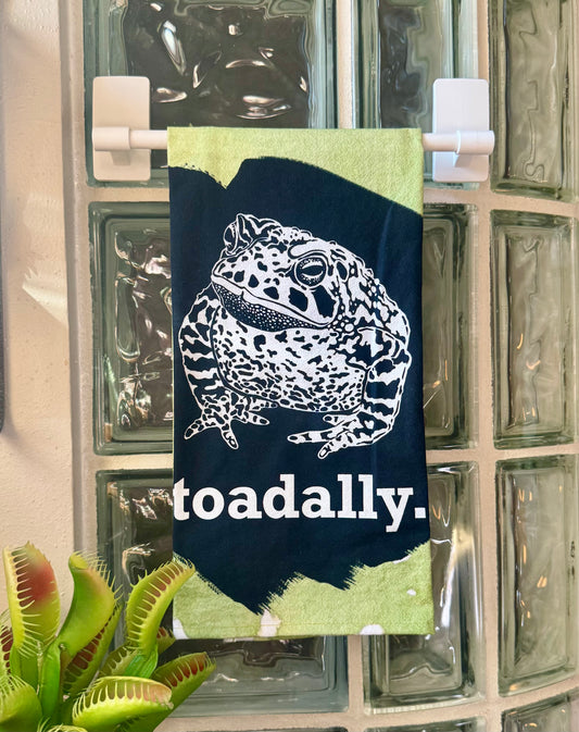 Toadally. Toad Tea Towel