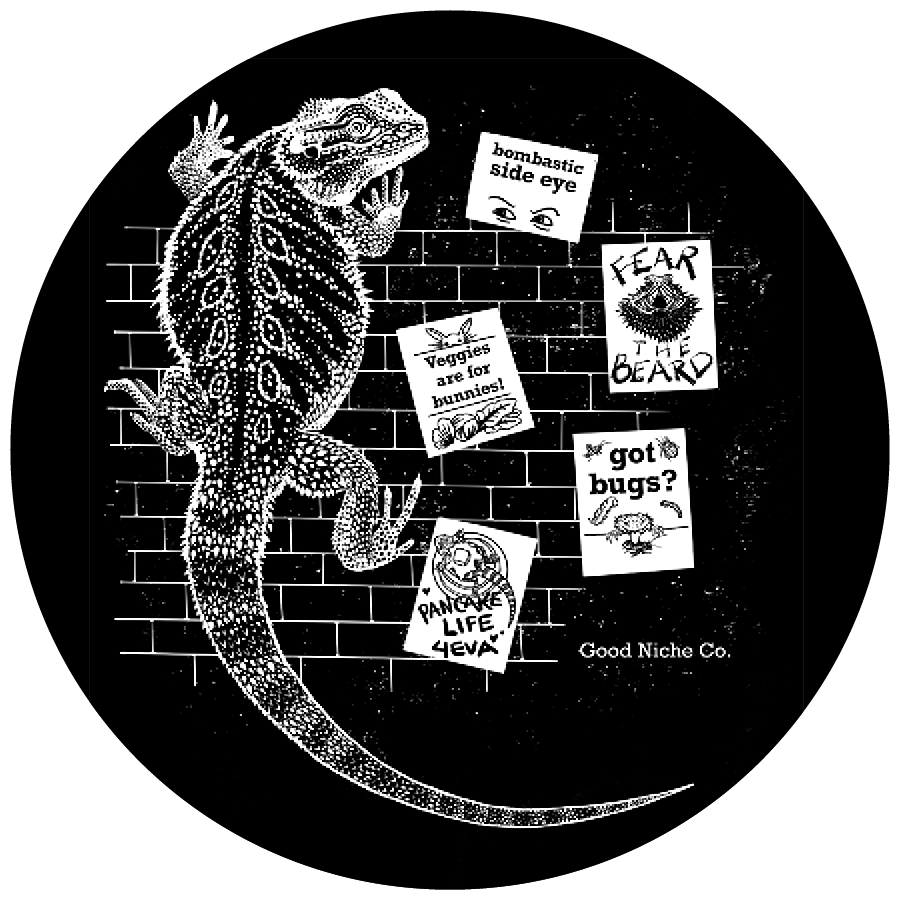 Bearded Dragon circle vinyl sticker
