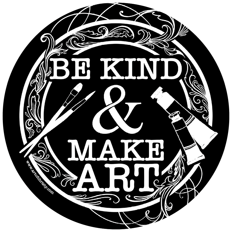 BE KIND & MAKE ART circle vinyl sticker