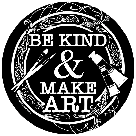 BE KIND & MAKE ART circle vinyl sticker